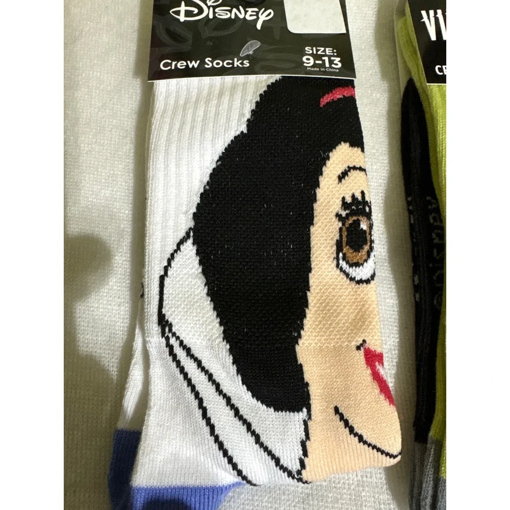 Disney Villains Snow‎ White Maleficent Crew Socks Size 9-13